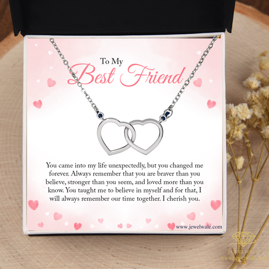 To My Best Freiend - Interlocking Hearts Necklace