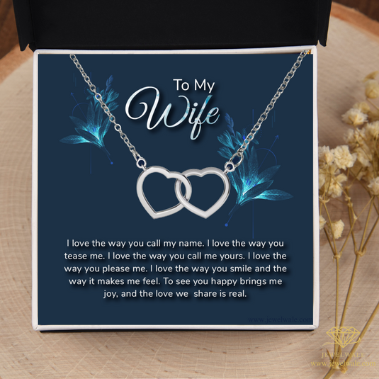 Unique Gift For Wife - Interlocking Hearts Necklace