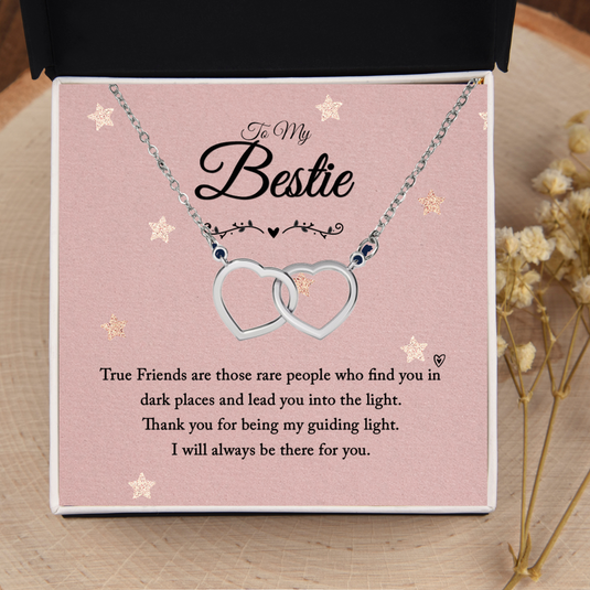 To My Bestie - Interlocking Hearts Necklace
