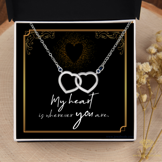 To My Beautiful Girlfriend Gift - Interlocking Hearts Necklace
