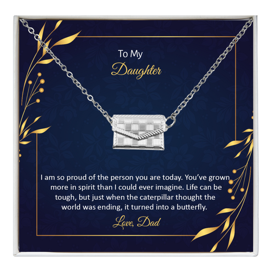 Beautiful Gift To Daughter From Dad - Custom Letter Locket with Photo Engraved - 925 silver plated metal