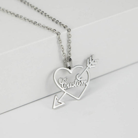Unique Heart Style - Customize Single Name Necklace