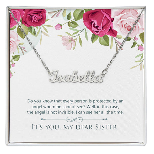 JEWELWALE - Its You My Dear Sister - Custom Name Necklace With Message Card