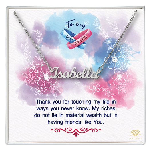 My Dear Best Friend - Custom Name Necklace With Message Card