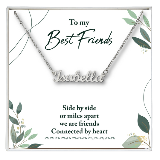 To My Dear Best Friend - Custom Name Necklace With Message Card