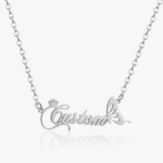 Unique Butterfly Style - Customize Single Name Necklace