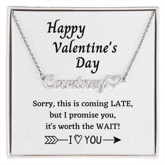 Happy Valentine day gift  - Customize Heart Style Name Necklace