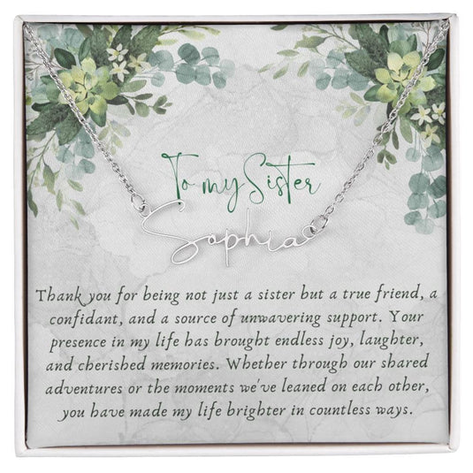 To My Sister Name Necklace - Signature Style Name Necklace