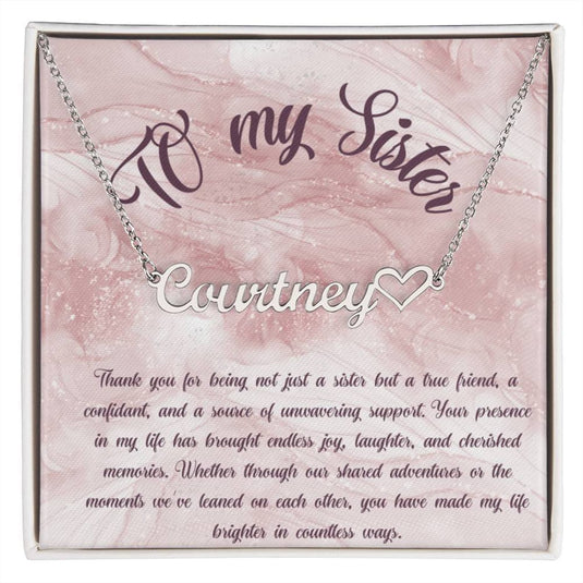 Special Gift For Sister - Heart Style Name Necklace