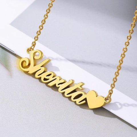 Full Heart Style Name Necklace
