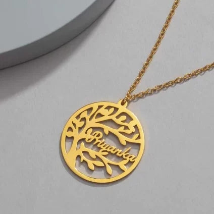 Tree Design Name Necklace