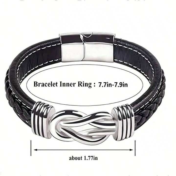 ★tow tow archive★ Grit Leather Bracelet Black TBH52ABMB006 To My Brother - Forever Linked Together Leather Bracelet