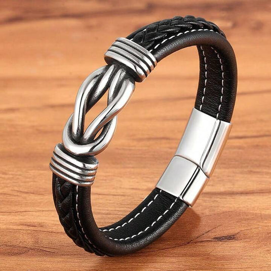 Forever Linked Together Men's Leather Bracelet – A Timeless Gift for Him