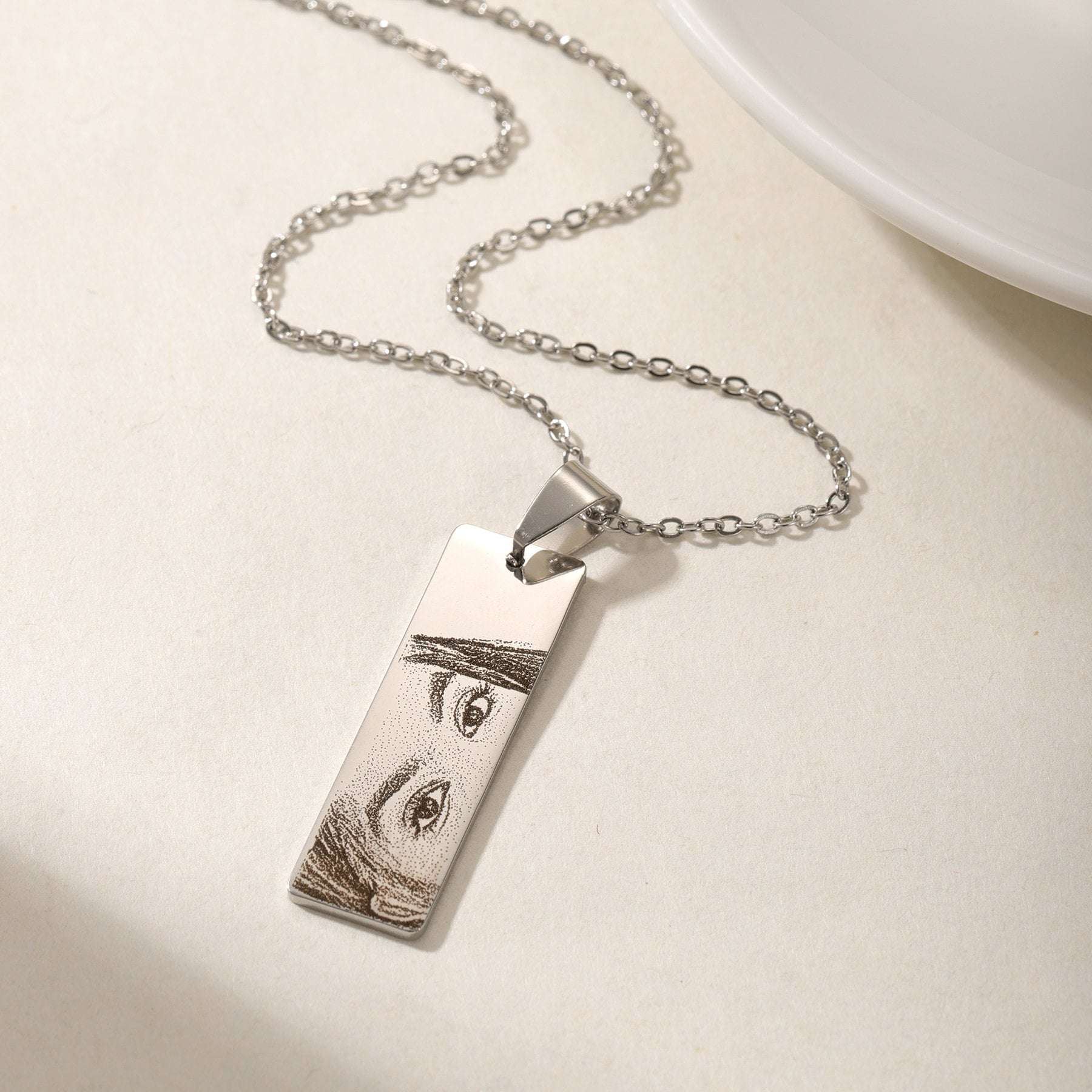 Perfect Gift For Girlfriend - Eye Engraved Pendant With Message Card