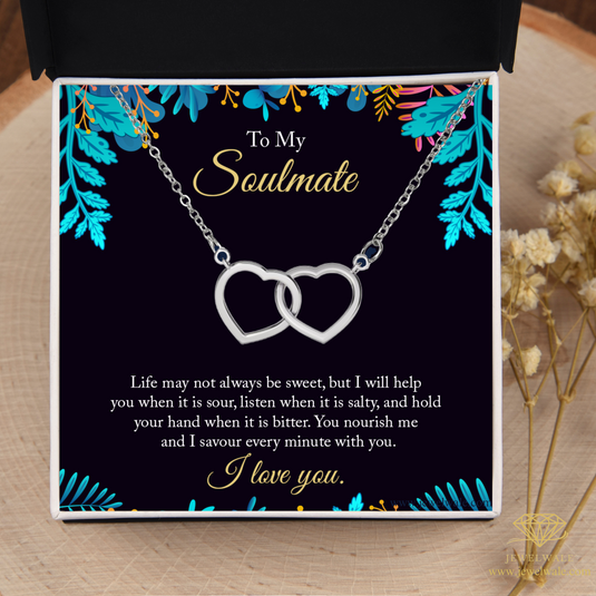Unique Gift For Soulmate - Interlocking Hearts Necklace