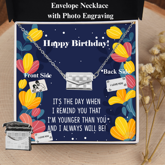 Special Happy Birthday Gift - Custom Letter Locket with Photo Engraved - 925 silver plated metal