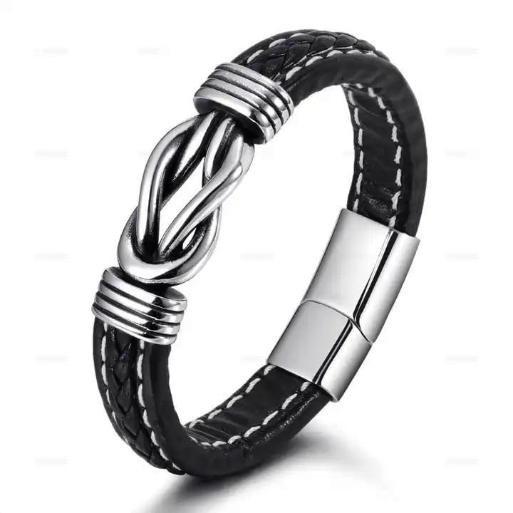 To My Brother - Forever Linked Together Leather Bracelet