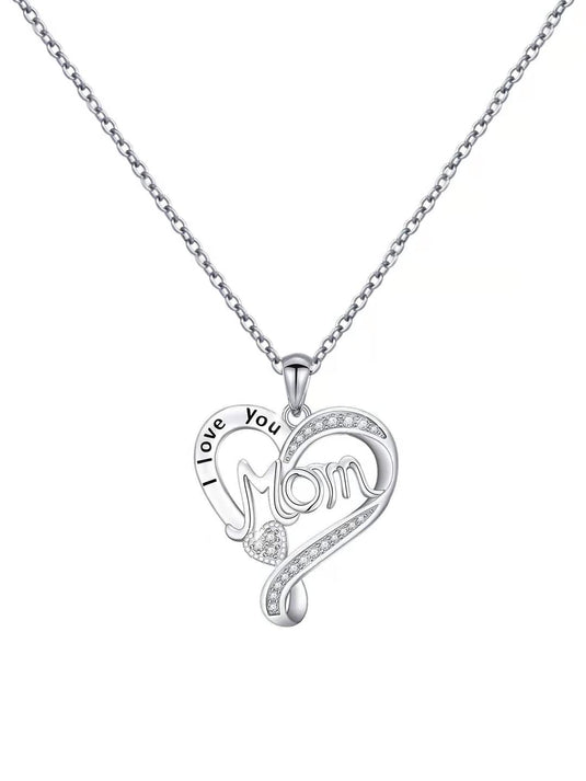 Mom 925 Sterling Silver Pendant For Women And Girls Pure Silver Pendant Chain | With Certificate Of Authenticity And 925 Stamp (Silver)