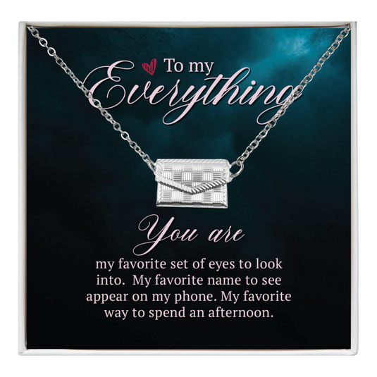 To My Everything - Custom Letter Locket with Photo Engraved - 925 silver plated metal