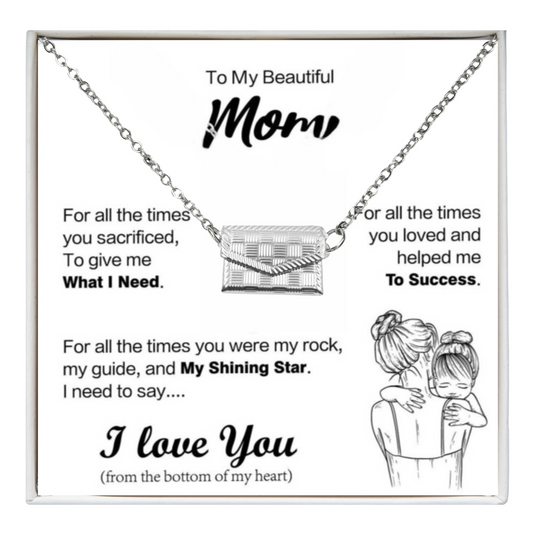 To My Mom - Custom Letter Locket with Photo Engraved - 925 silver plated metal