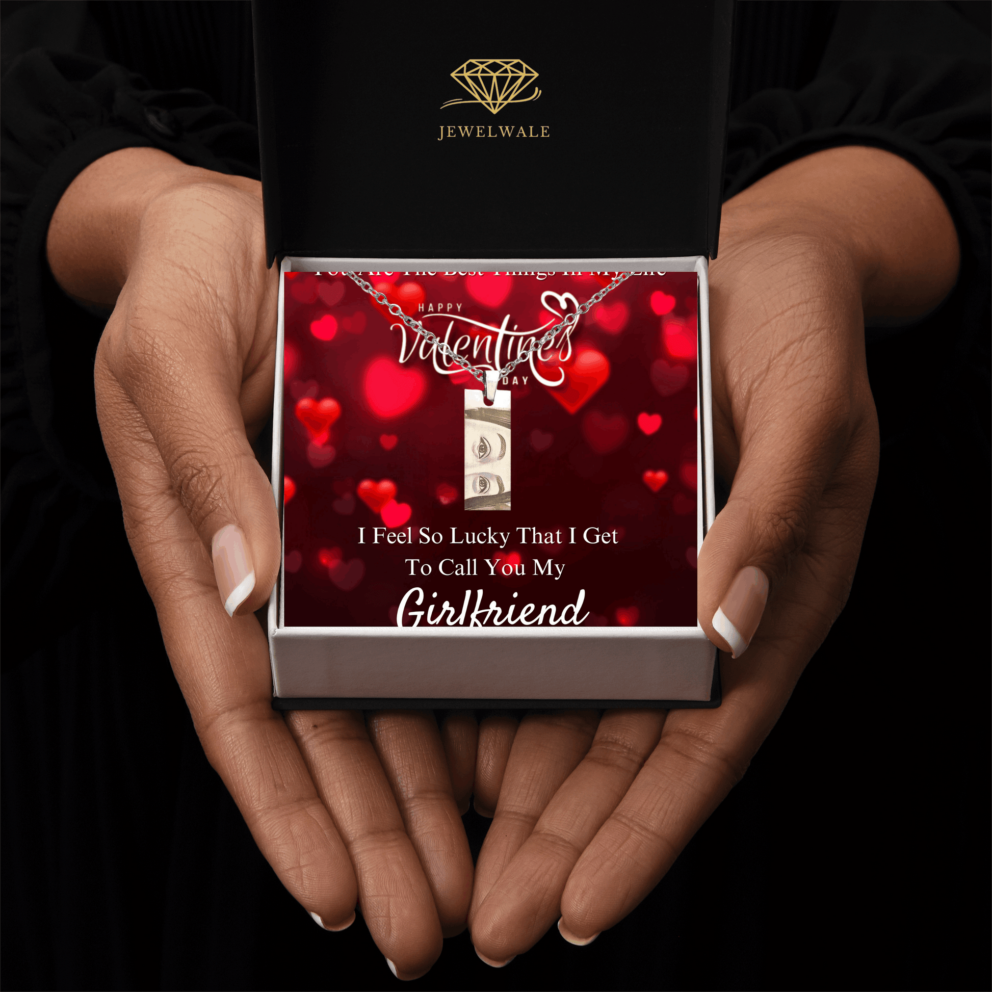 Best Valentine day Gift For Girlfriend - Eye Engraved Pendant With Message Card