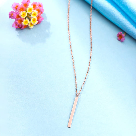 Straight Line 925 Sterling Silver Pendant For Women And Girls | With Certificate Of Authenticity And 925 Stamp (Silver)