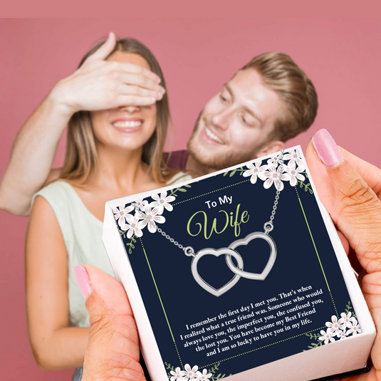 To My Wife - Interlocking Hearts Necklace