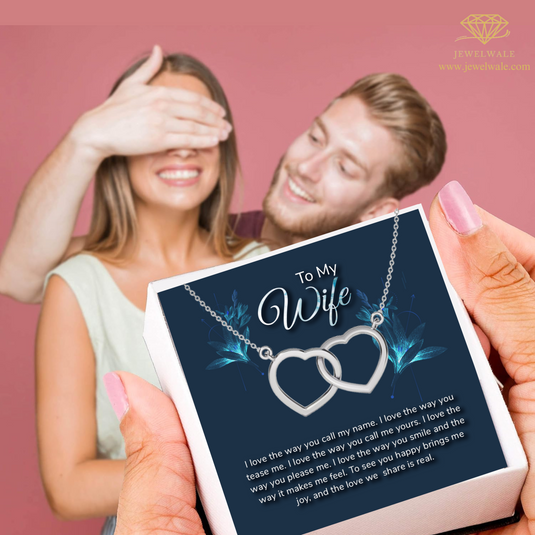 Unique Gift For Wife - Interlocking Hearts Necklace
