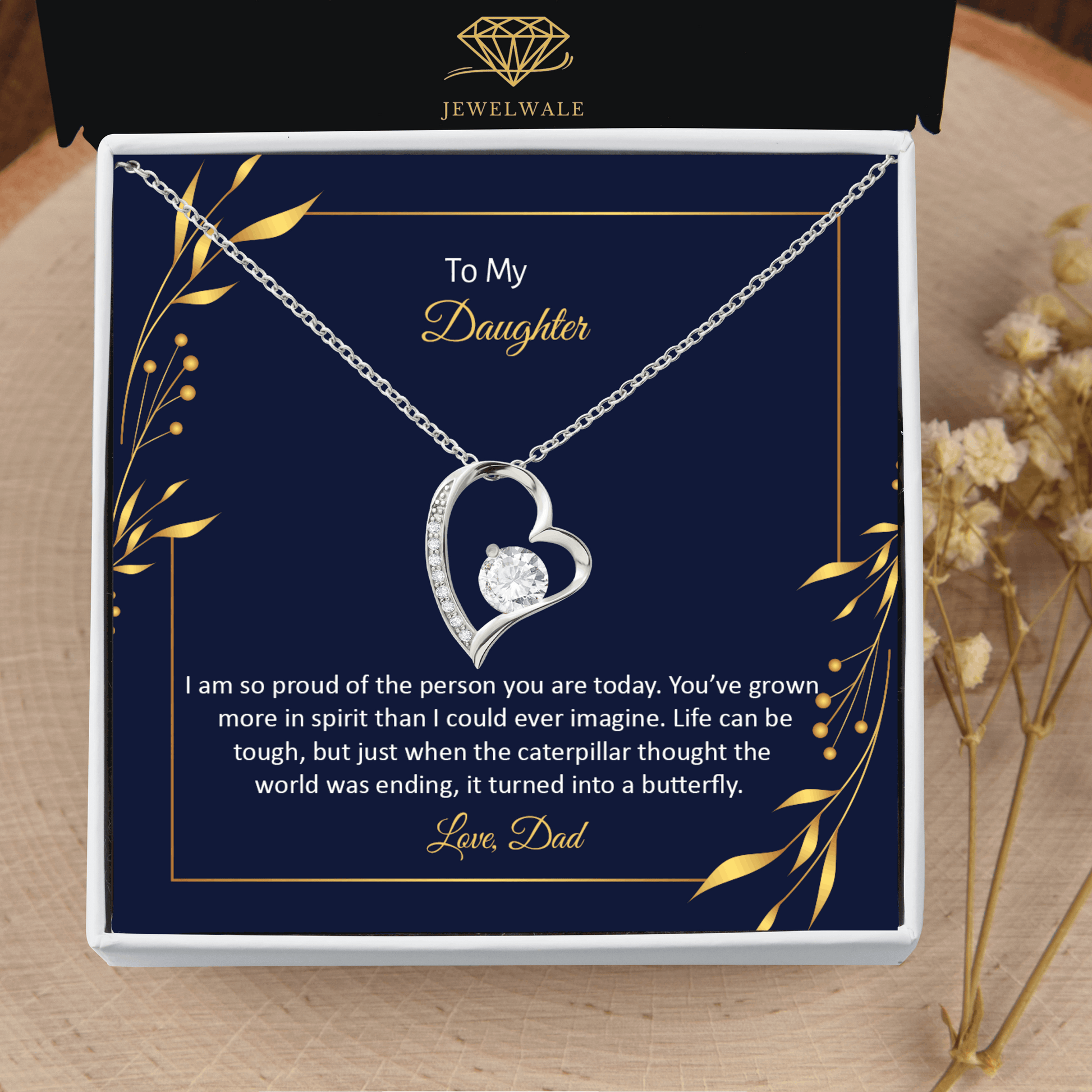 To My Daughter From Dad  - Forever Love Pendant Necklace Gift Set