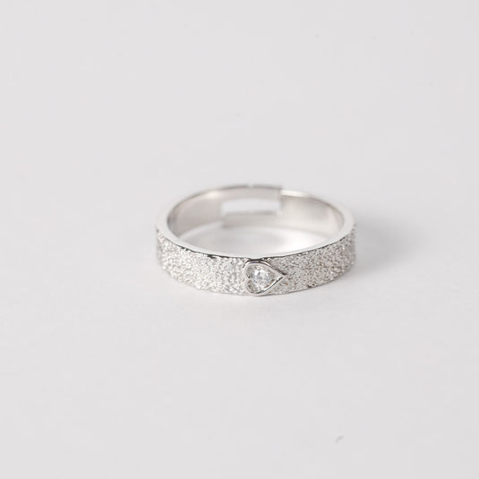 Heart Band 925 Sterling Silver Rings For Women & Girls Adjustable Rings (Silver)