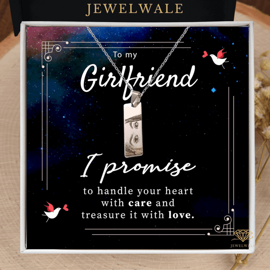 Best Unique Gift For Girlfriend - Eye Engraved Pendant With Message Card