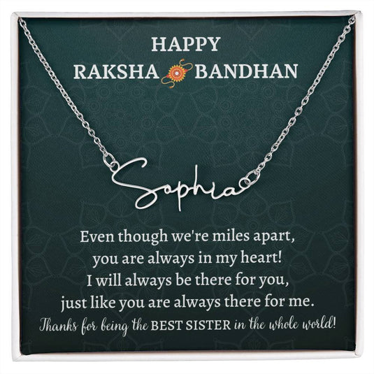 JEWELWALE - Sister Gift from Brother - Signature Style Name Necklace